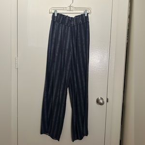 Navy Striped Flowy Pants
